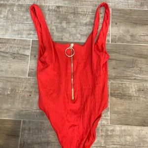 Red swimsuit